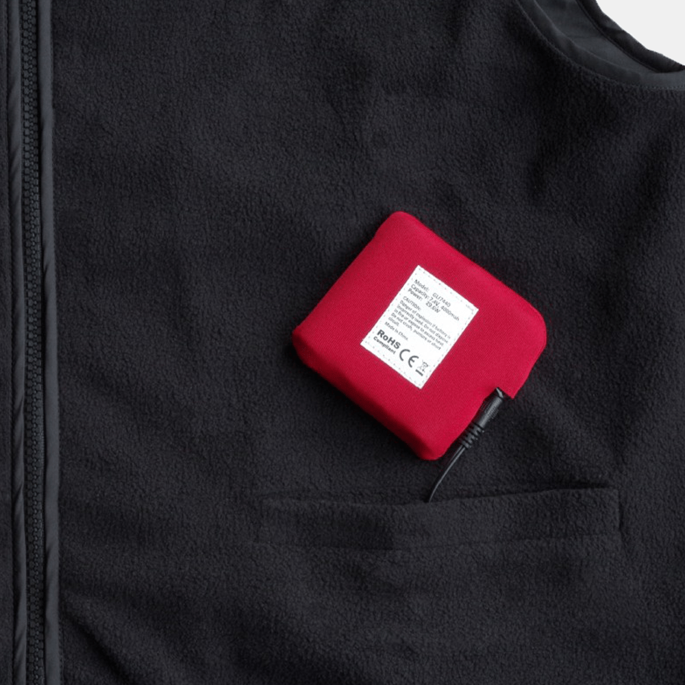 Glovii - Värmeväst Fleece Svart - Nordiq Heat