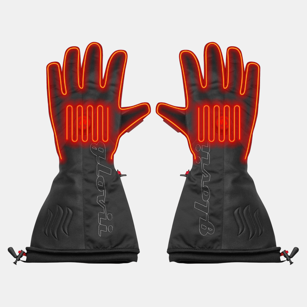 Glovii Svarta Värmehandskar för Skidåkning - Nordiq Heat